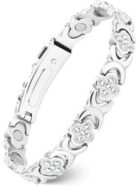 Women's Silver Ultra Strength 3800 Gauss Copper Magnetic Bracelet Jewelry